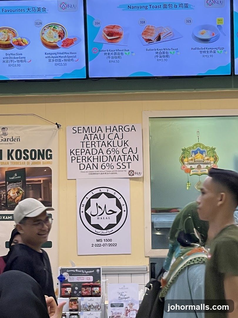 Interior of a food stall or restaurant