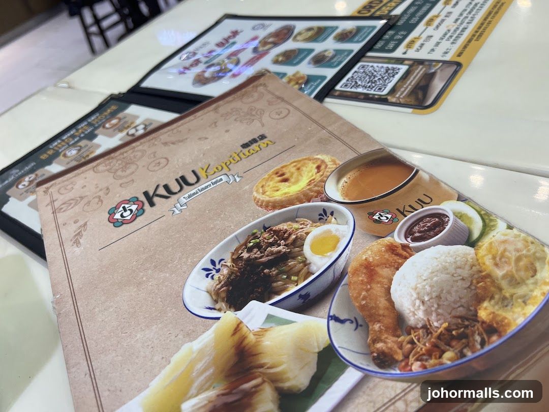 KUU Kopitiam Menu Display