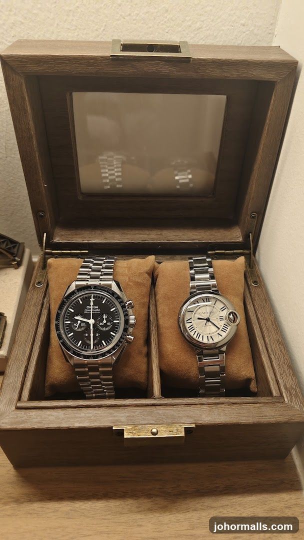 Watches in wooden display box