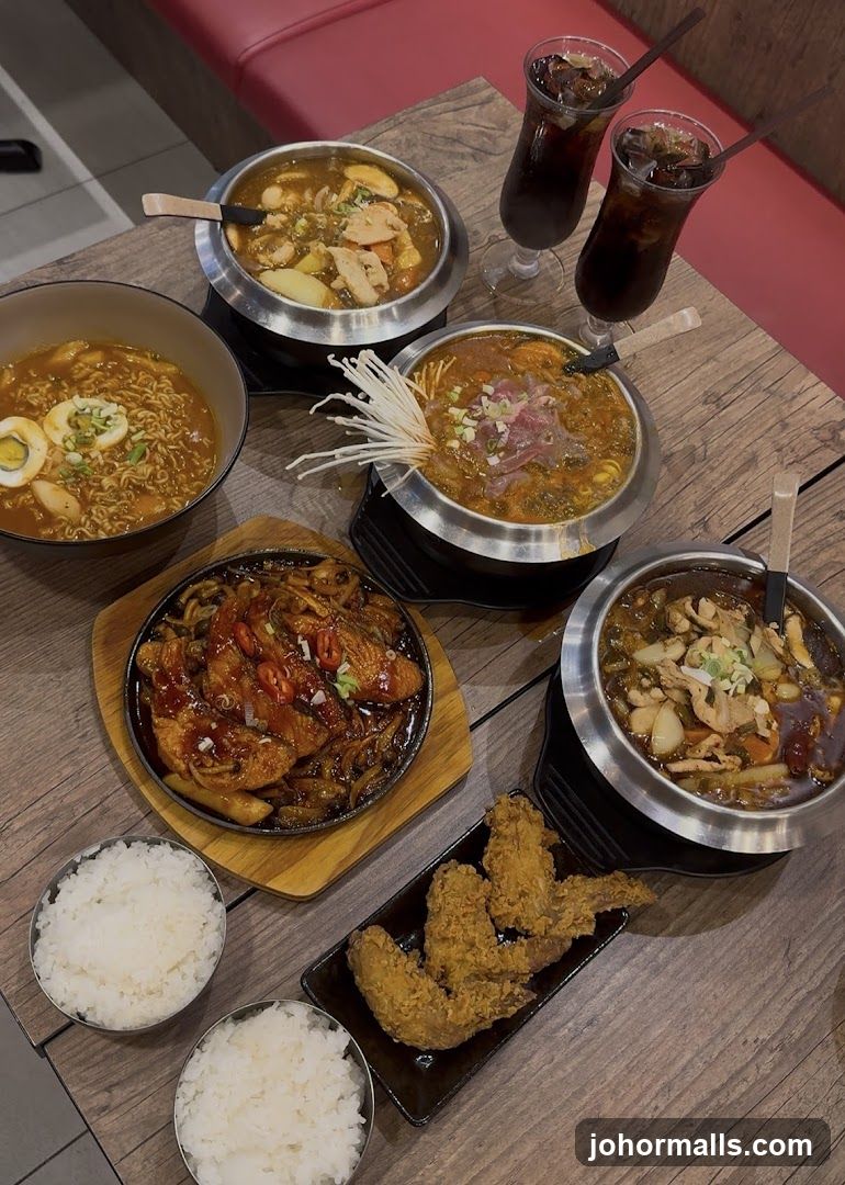 Table with Korean dishes
