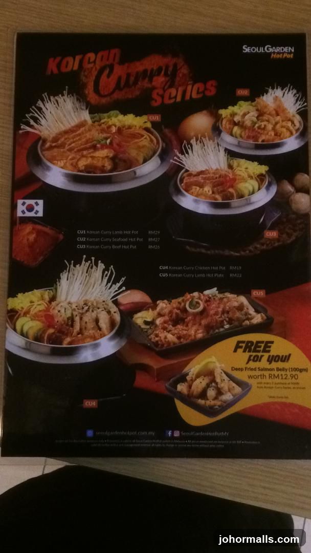 Seoul Garden Hot Pot Menu Poster