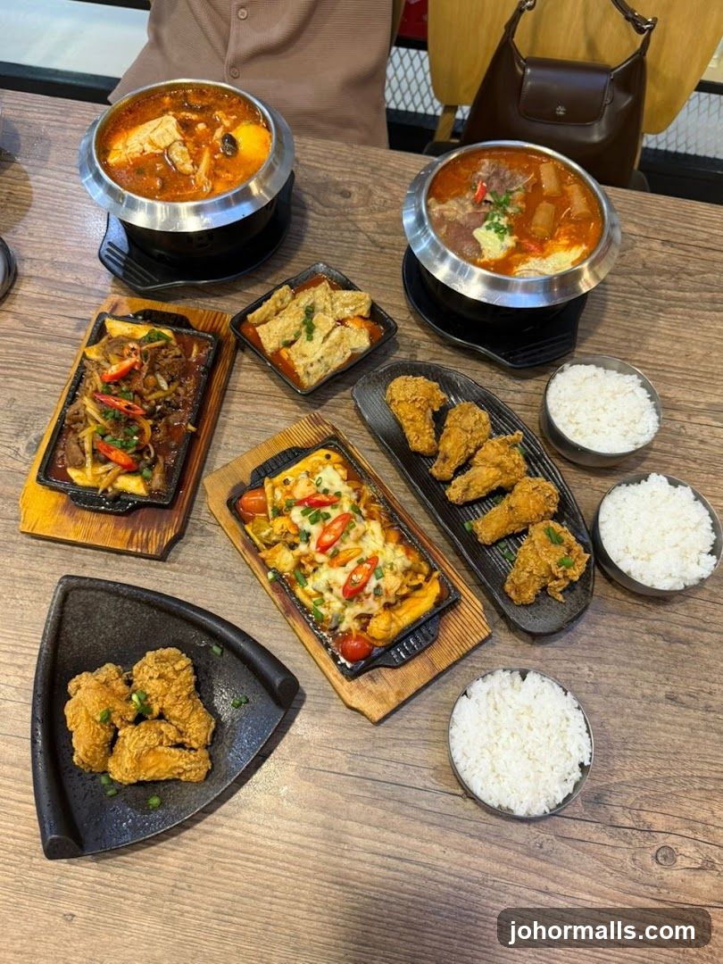 Table with Korean dishes