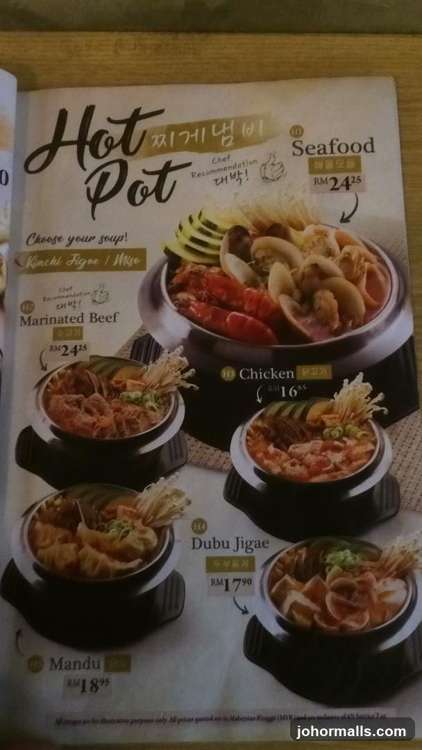 Hot Pot Menu