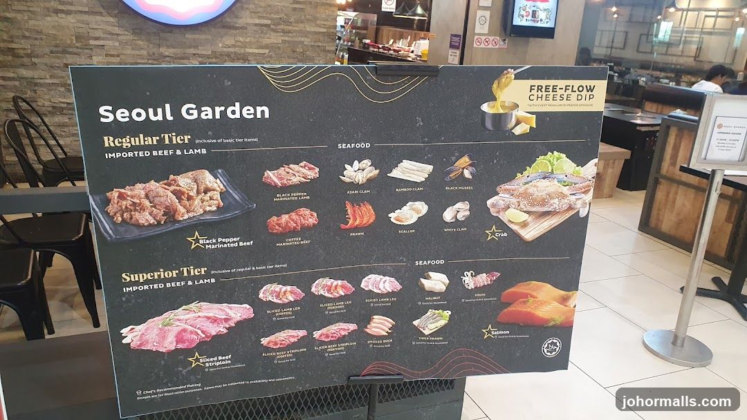 Seoul Garden Menu Board