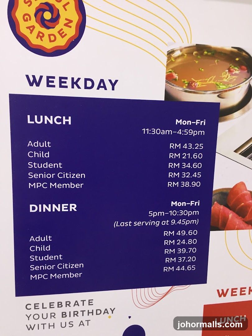 Weekday Menu
