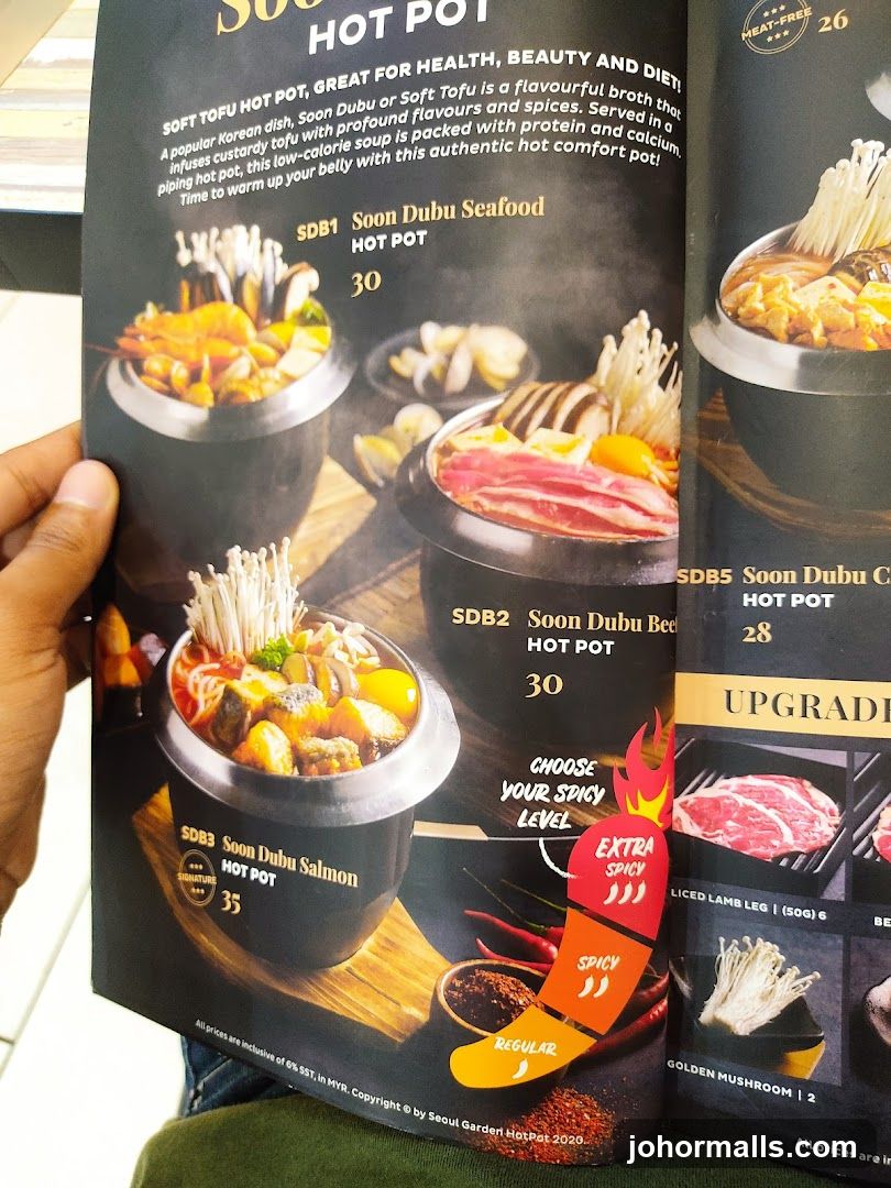 Soon Dubu Hot Pot Menu
