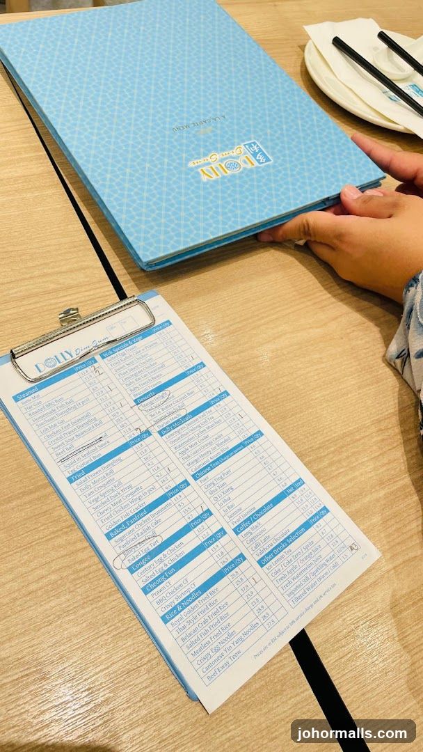 Table with Menu and Clipboard
