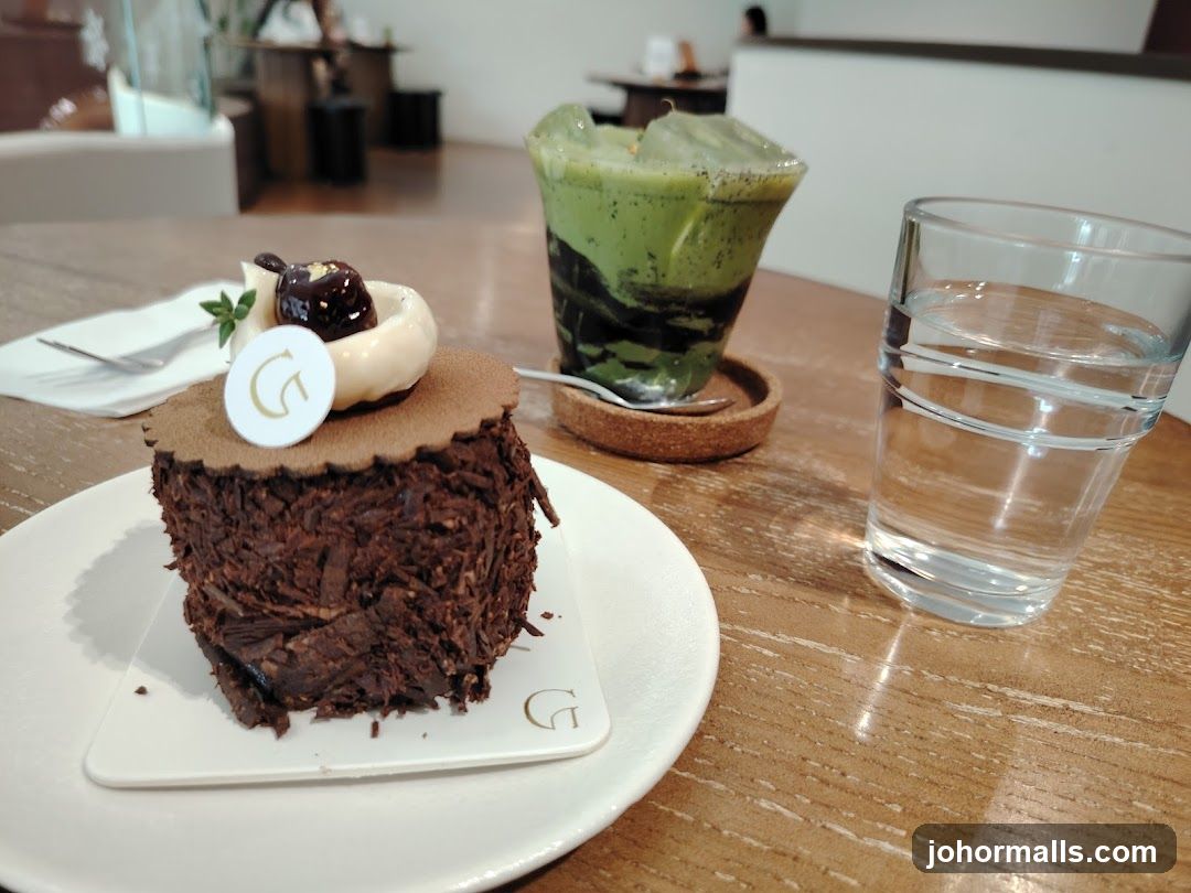 Cafe Interior with Dessert and Beverage