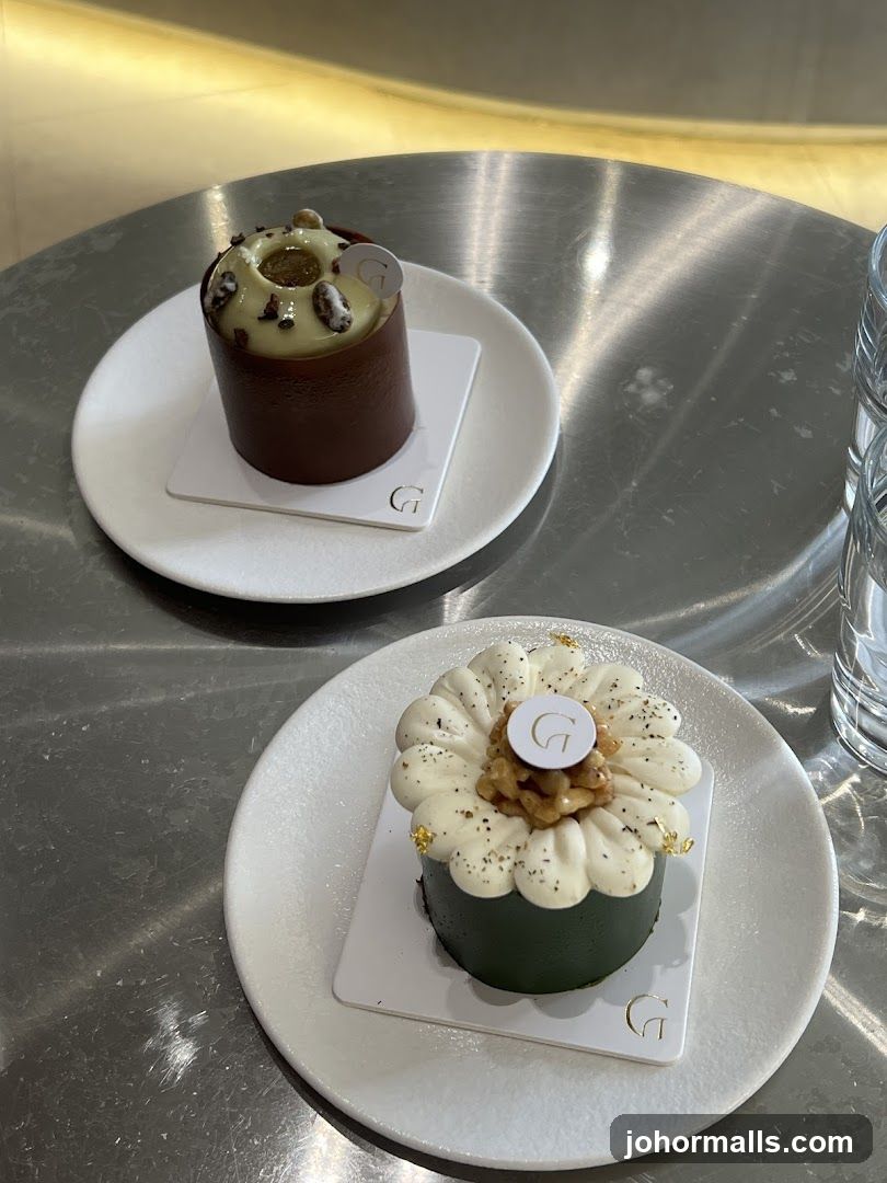 Two Desserts on Metal Table