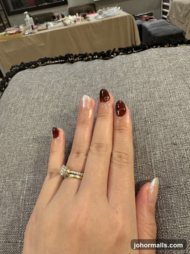 Hand with Nail Art and Ring