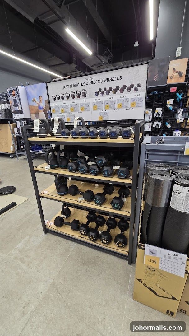 Weight Equipment Display in Fitness Store