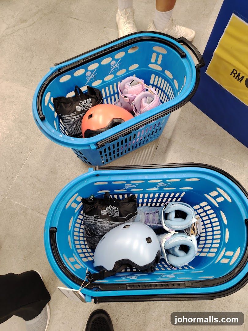 Shopping Baskets with Ski Gear