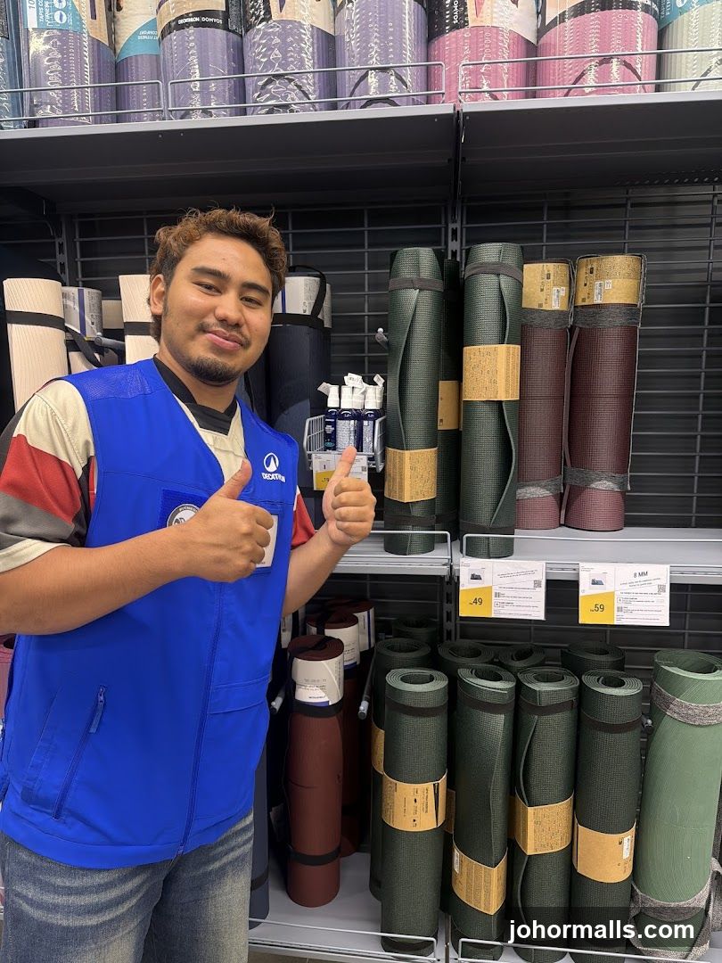 Store Employee in Yoga Mat Section