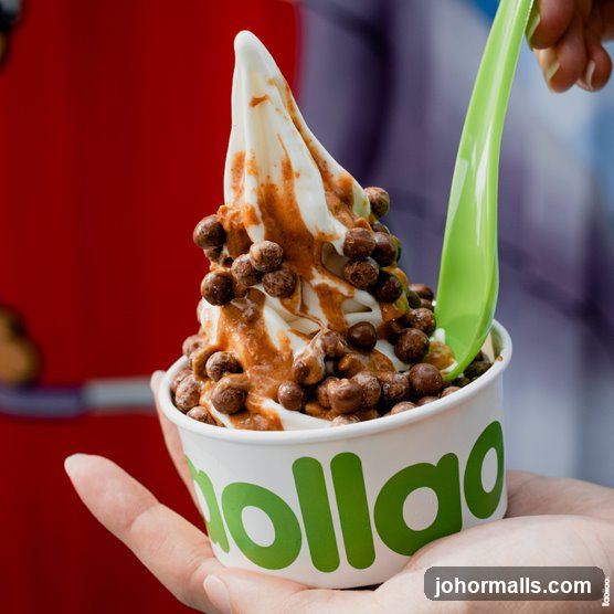 Soft serve dessert with cereal topping