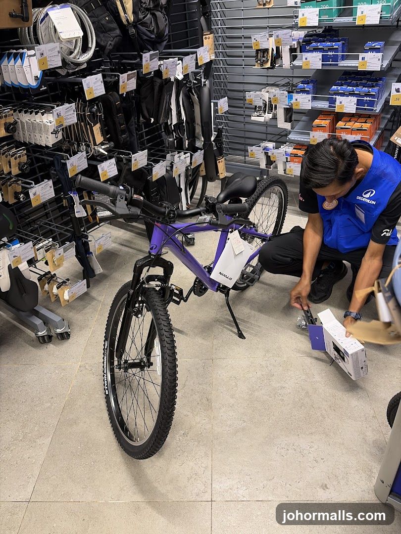 Store Interior with Staff and Bicycle