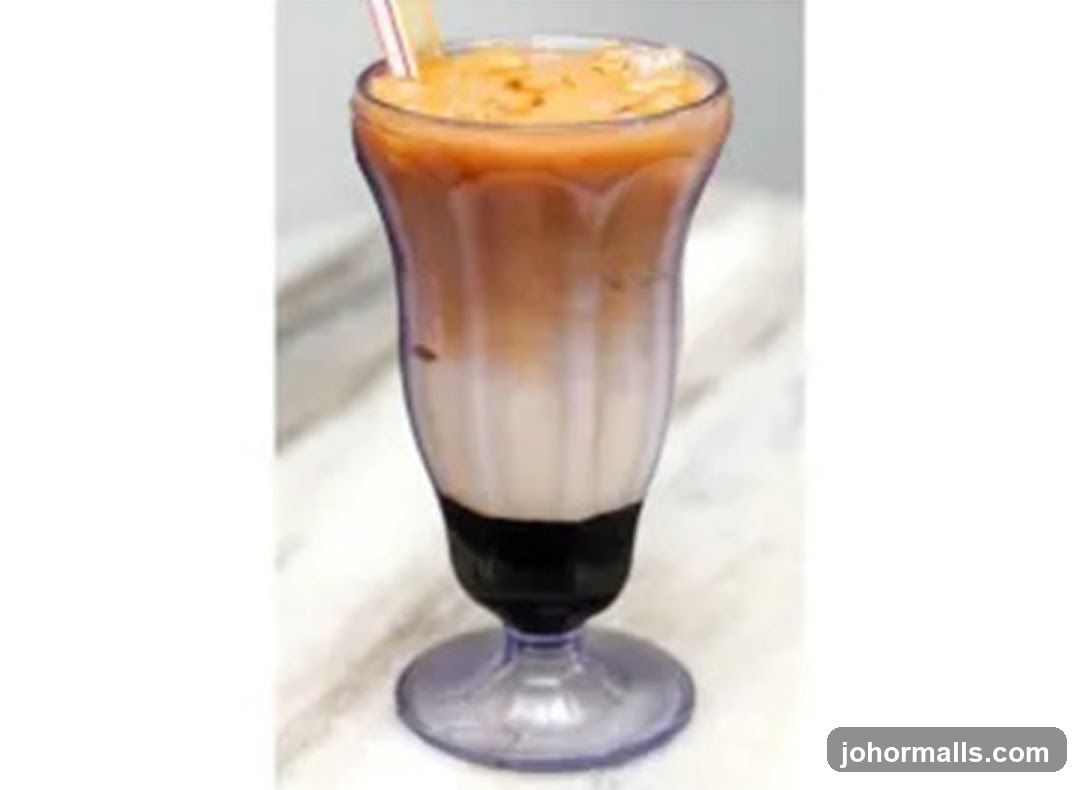 Iced beverage in a glass