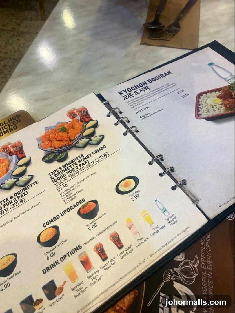 Kyochon Dosirak Menu