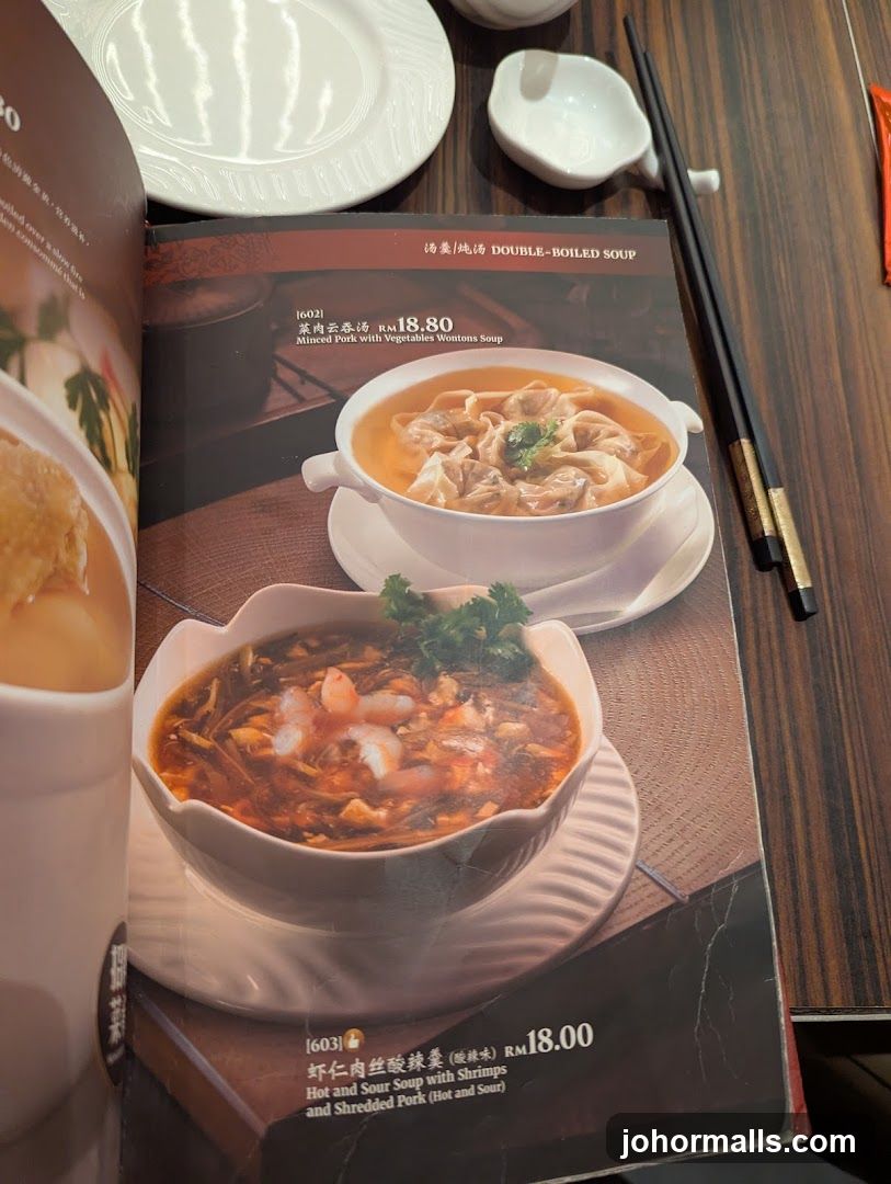 Double-Boiled Soup Menu Page
