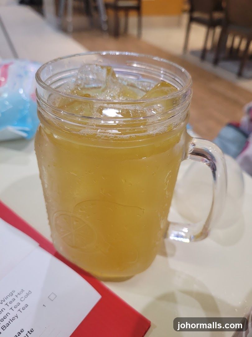 Iced beverage in mason jar