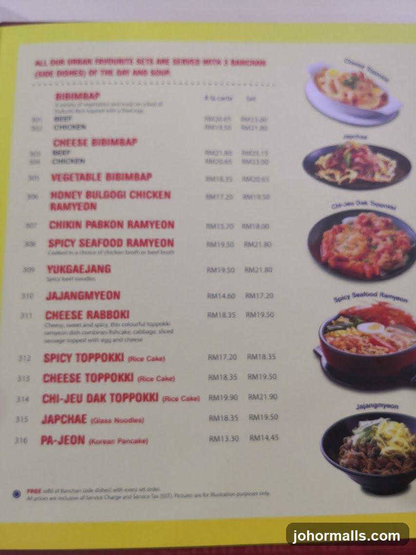 Korean Cuisine Menu