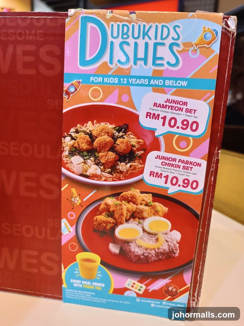 Dubukids Dishes Menu