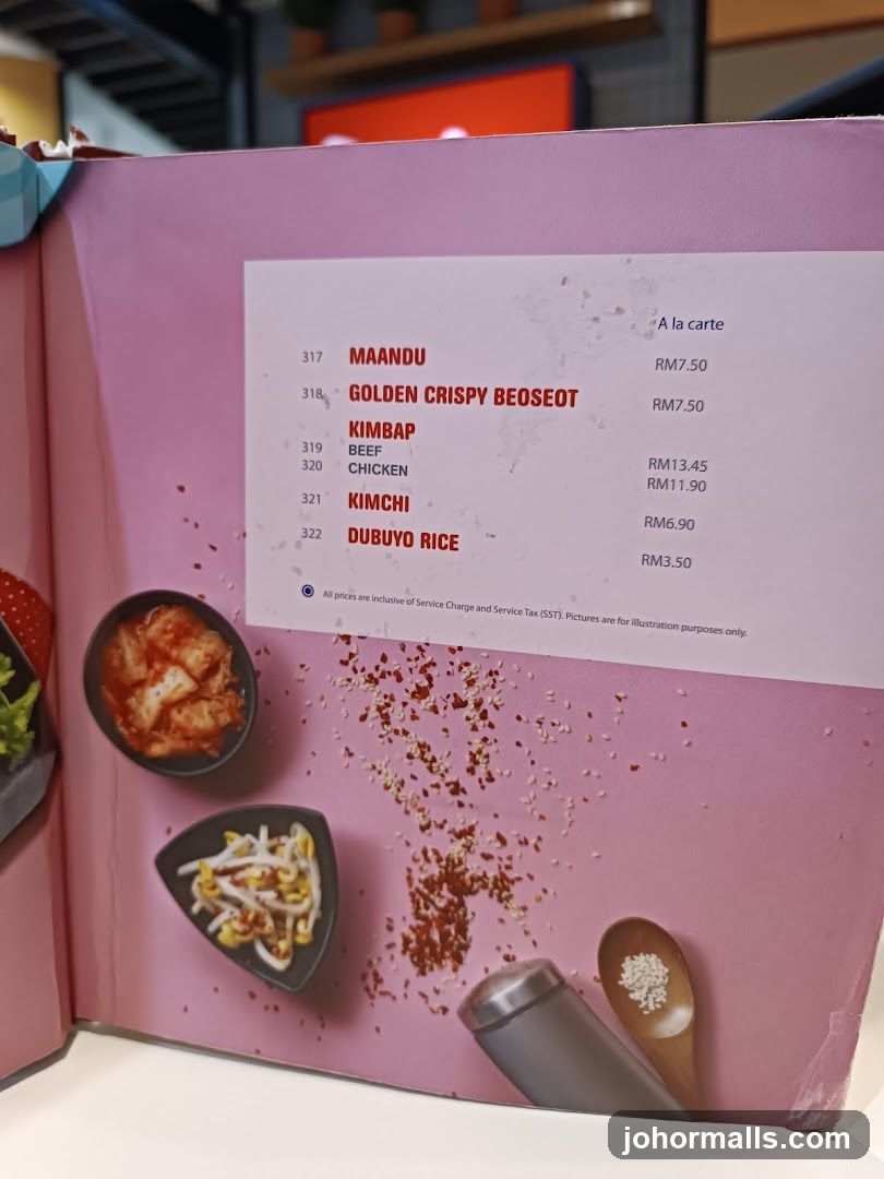 Korean Cuisine Menu