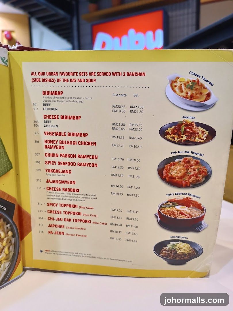 DUBU Menu
