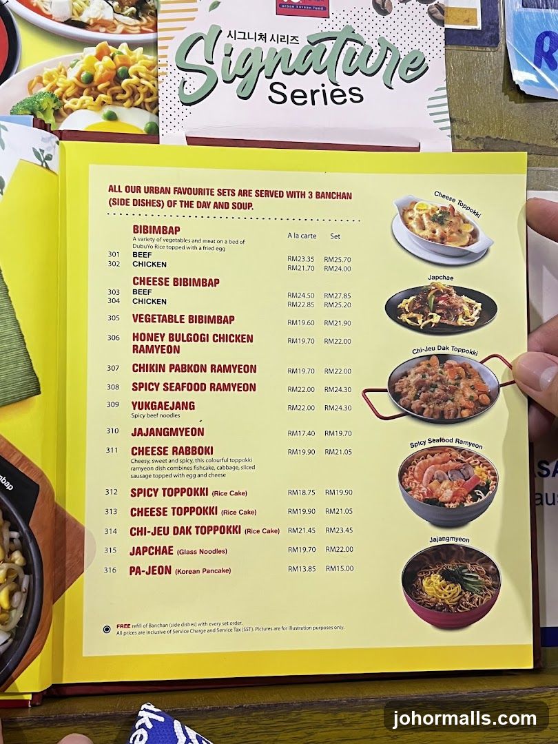 Signature Series Menu