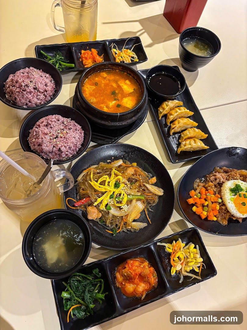 Dining Table with Korean Cuisine