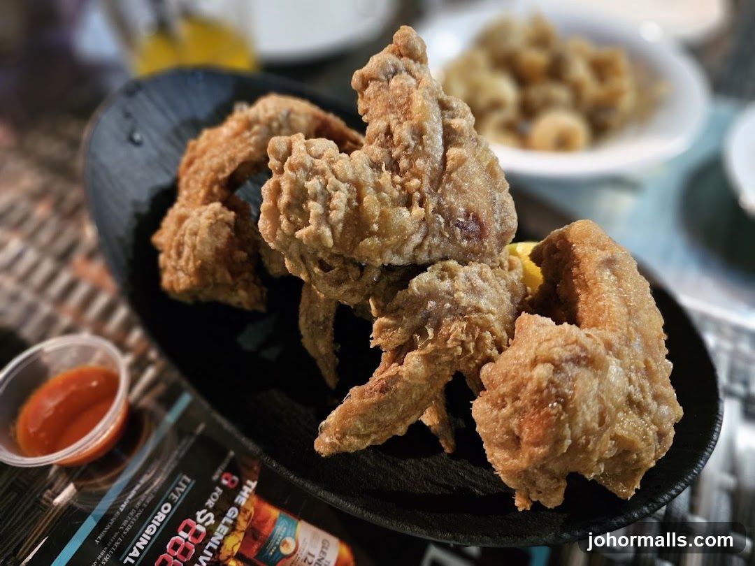 Fried Chicken Wings on Plate