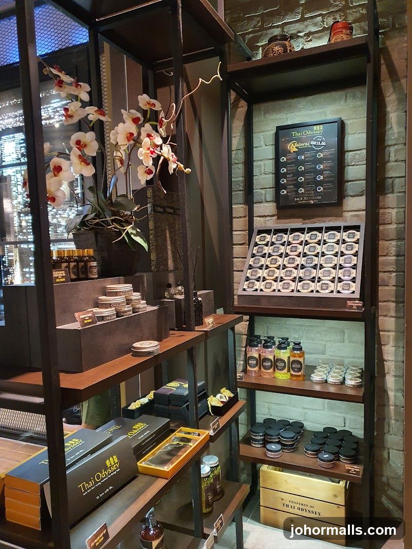 Interior display of Thai Odyssey products