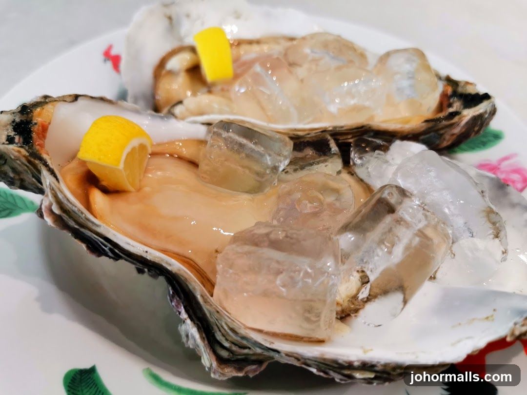 Oysters on ice with lemon