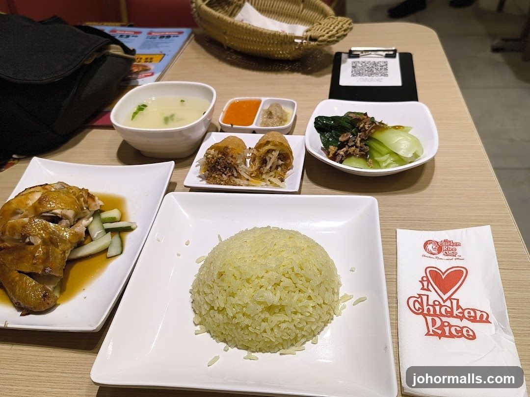 Dining Table with Chicken Rice Meal