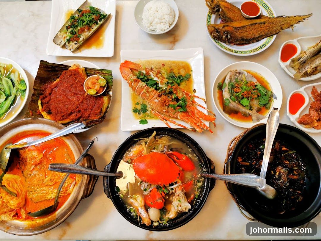 Table of Seafood Dishes