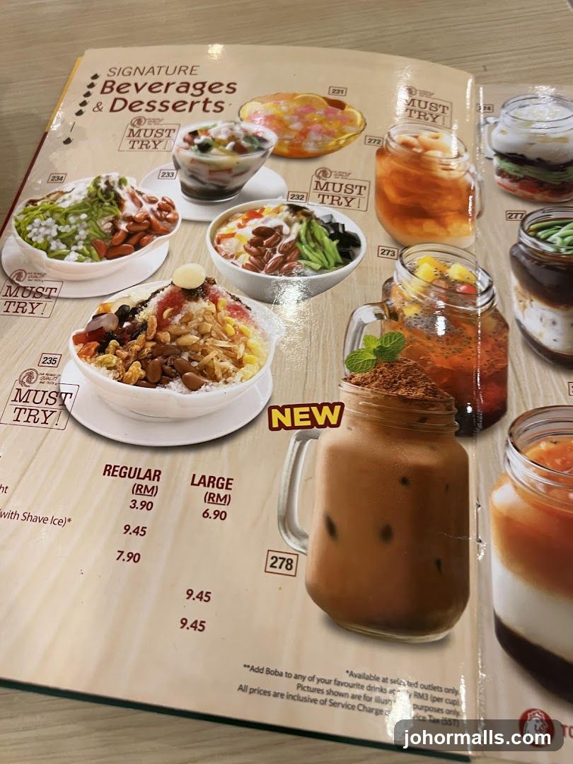 Signature Beverages & Desserts Menu