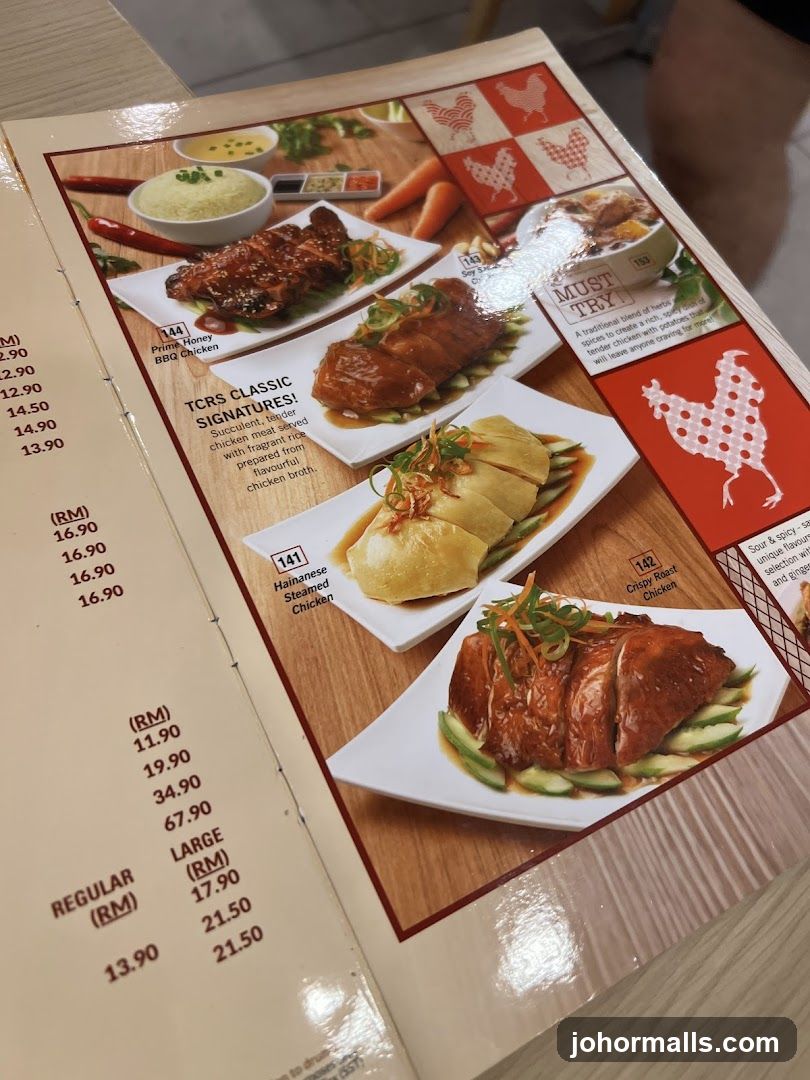 TCRS Classic Signatures Menu Section