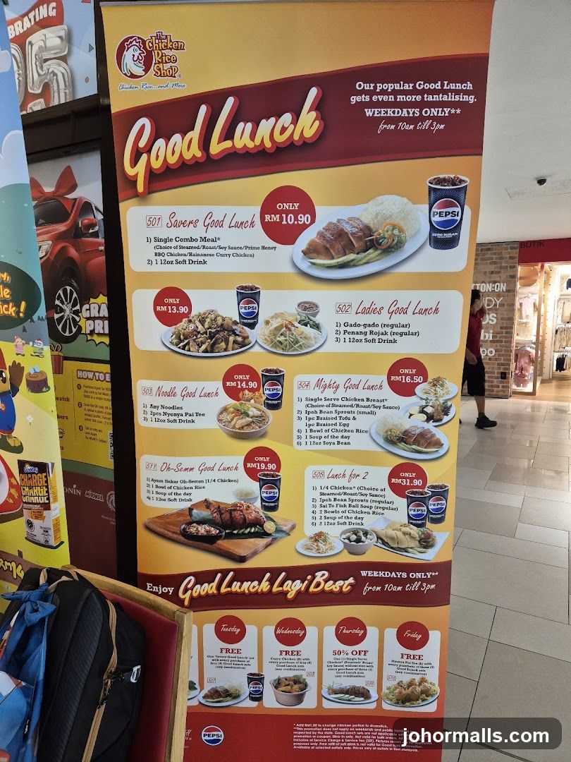 The Chicken Rice Shop Good Lunch Menu