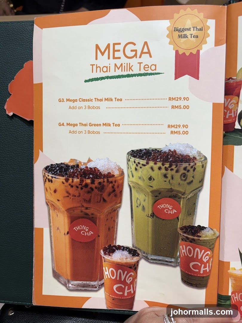 MEGA Thai Milk Tea Menu
