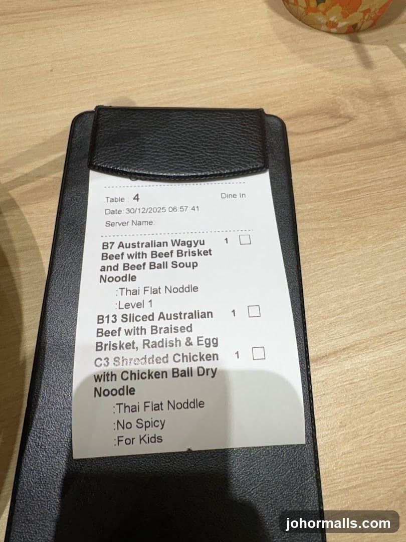 Dine-In Order Pad