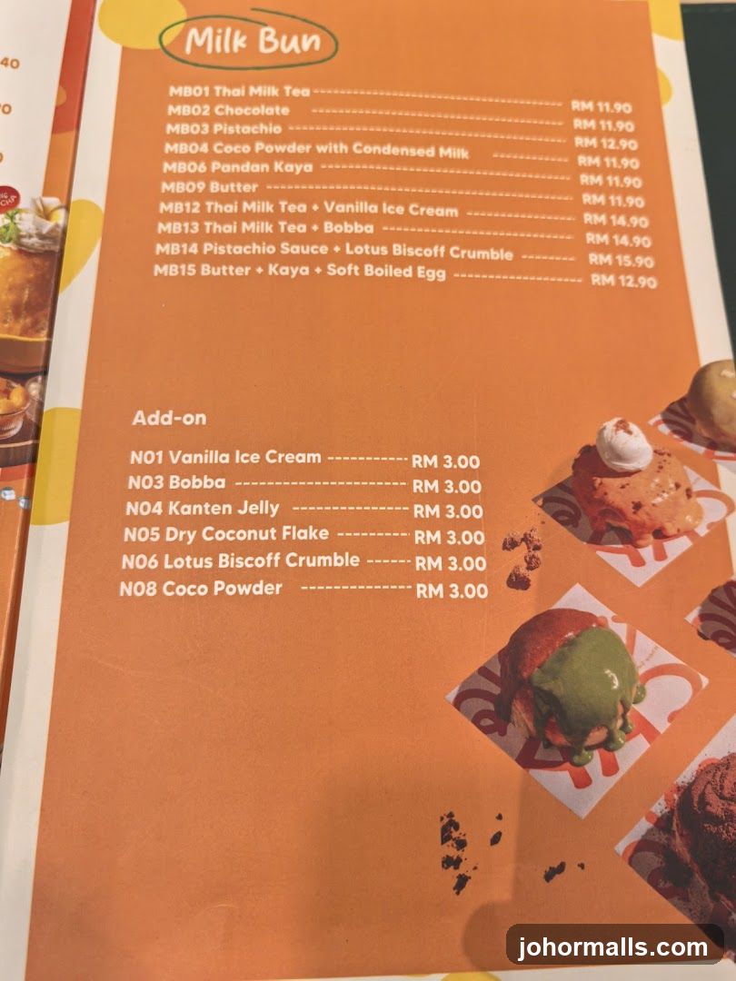 Milk Bun Menu