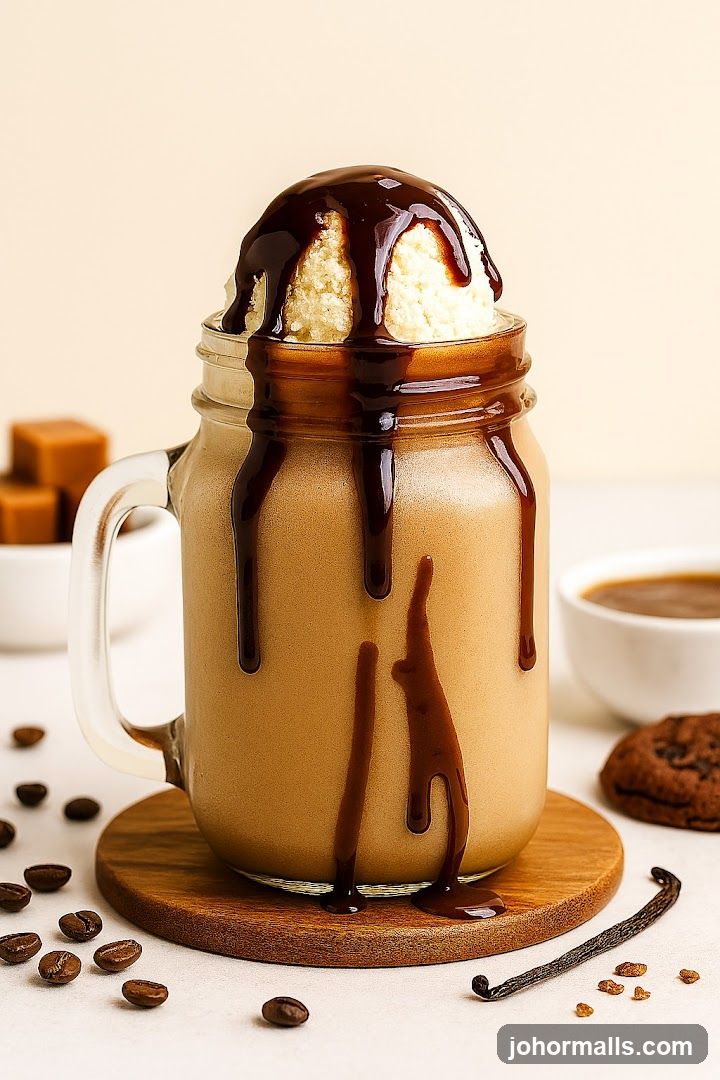 Chocolate Drizzle Coffee with Ice Cream
