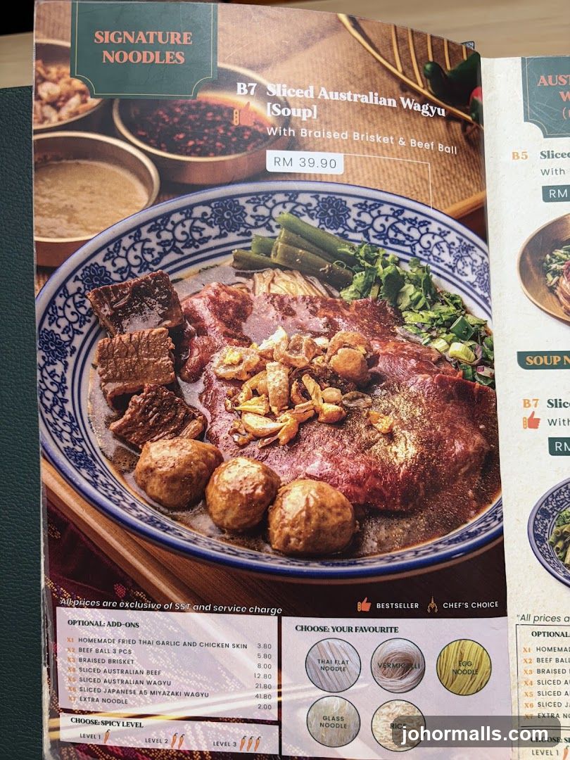 Signature Noodles Menu Section