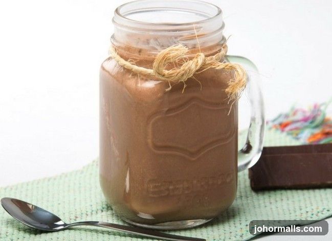 Chocolate Drink in Mason Jar