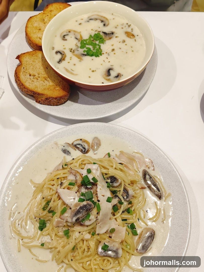 Food served at a dining table
