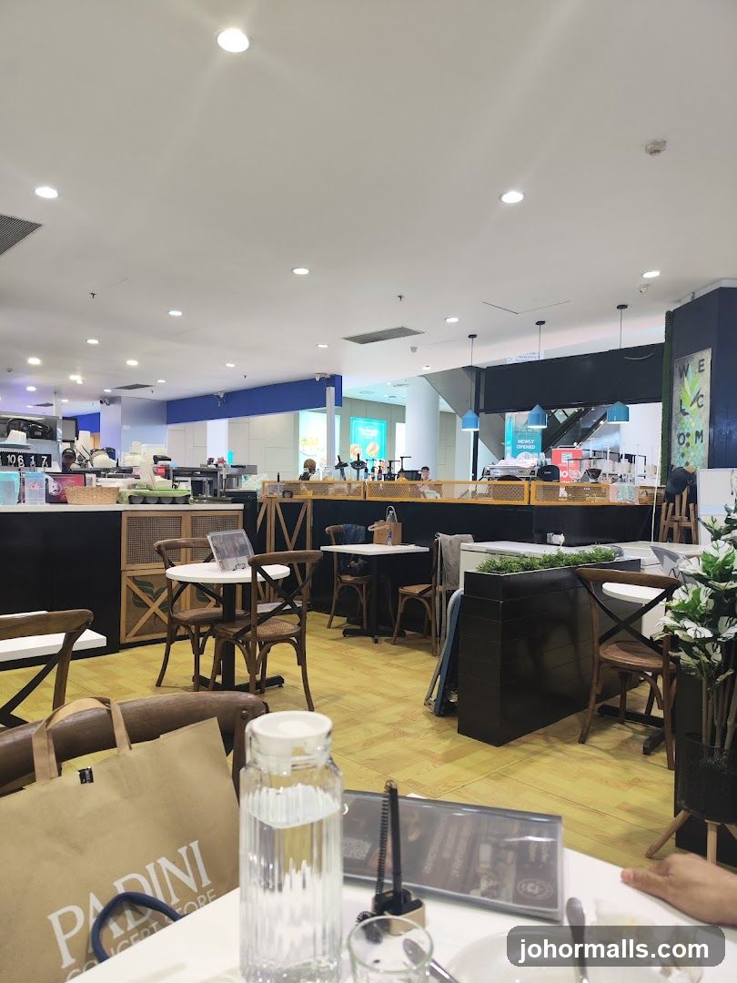 Interior of a café or food court