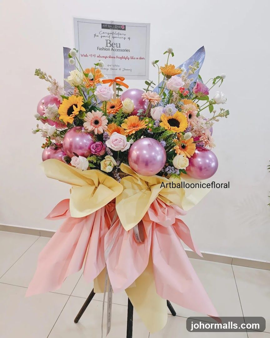 Floral Arrangement with Balloons