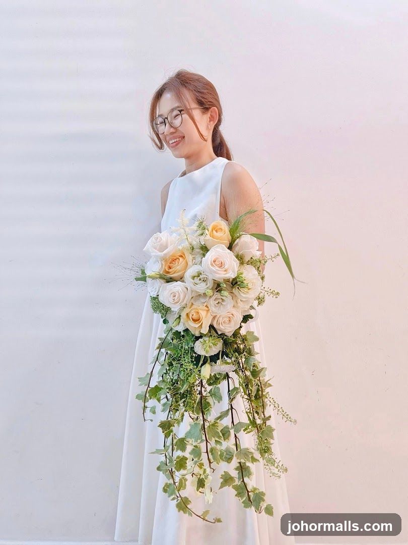 Woman with floral bouquet