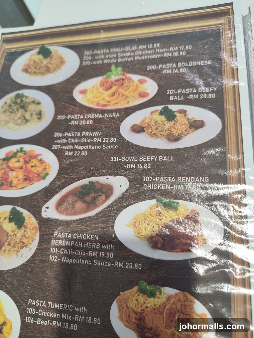 Pasta Menu