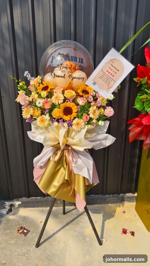 Floral Arrangement with Balloon and Card