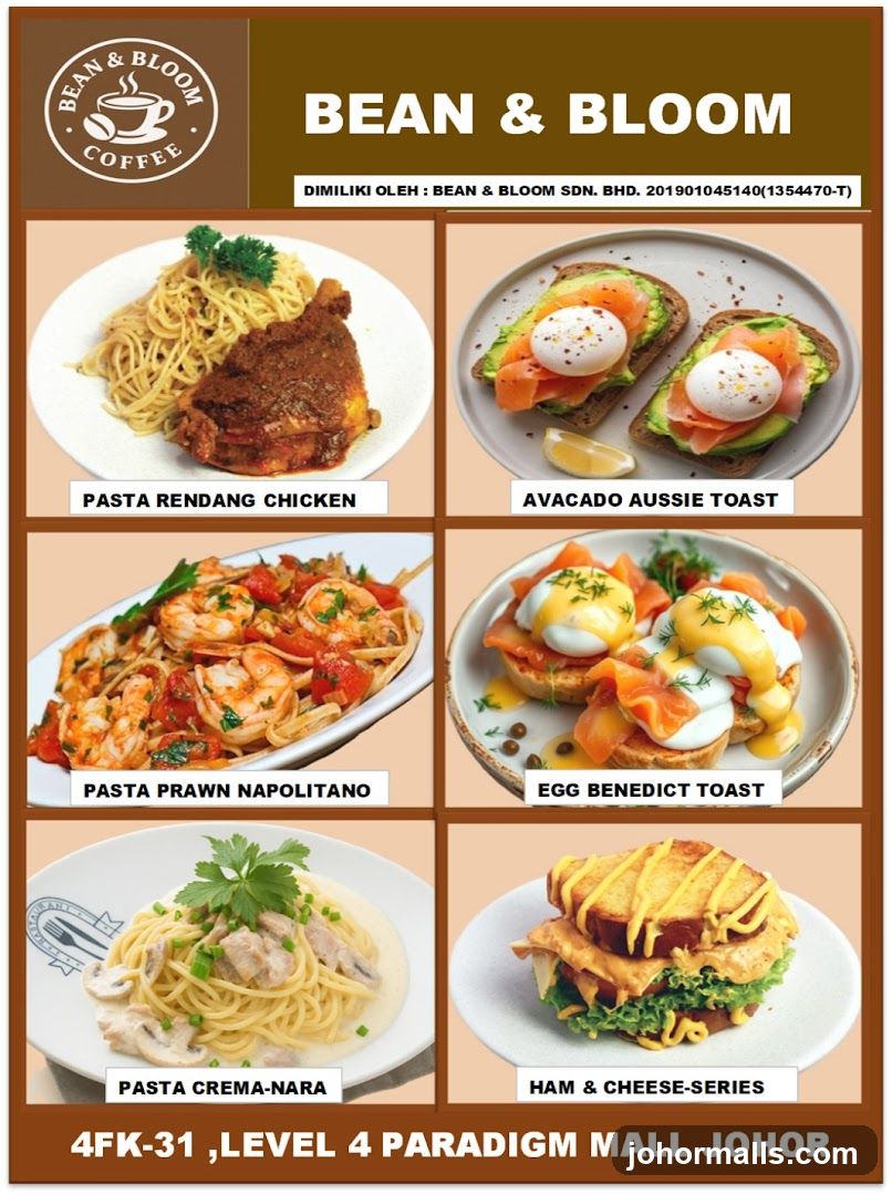 Bean & Bloom Coffee Menu Poster